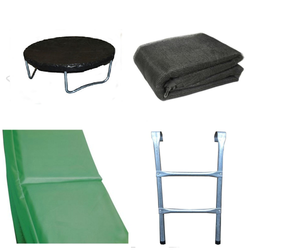 8 Ft Trampoline Accessory pack - Cover, Green Pad, Netting and Ladder