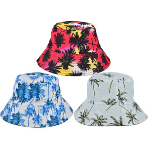 Adult Palm Tree Printreversible Bucket Hat 58cm