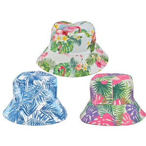 Adult Tropical Print Reversible Bucket Hat 58cm