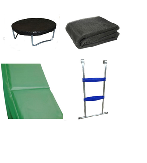 13 Ft Trampoline Accessory pack - Cover, Green Pad, Netting and Ladder