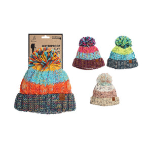 Bartleby Childrens Sherpa Lined Waterproof Bobble Hat