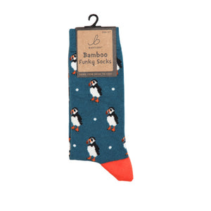 Bartleby Ladies Funky Bamboo Socks Puffy Puffin Size 4-7