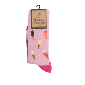 Bartleby Ladies Funky Bamboo Socks Ice Creams Size 4-7