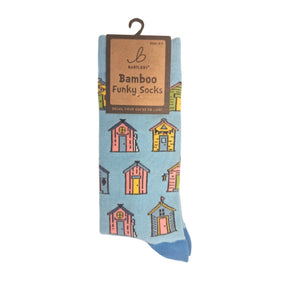 Bartleby Ladies Funky Bamboo Socks Beach Huts Size 4-7