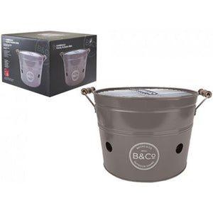 B&Co Karridale Family Sized Bucket BBQ Portable - Grey