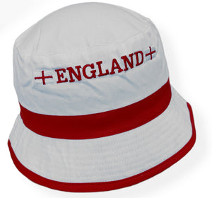 England Football Hat 100% Cotton Bucket Hat WORLD CUP 2022- White