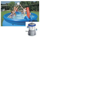Bestway 10ft Fast Set Pool Set (Pool & 330 Pump) With Volleyball Net