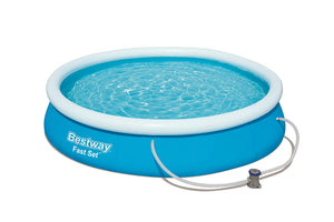 Bestway Round Inflatable Pool with Filter Pump, Fast Set, 12 ft
