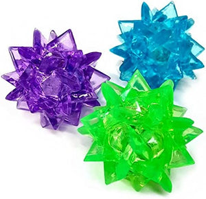 12 Crystal Light Up Bouncy Balls - 3 Assorted Colours