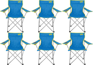 6 Yello Folding Beach Chairs For Camping, Fishing Or Beach - Blue