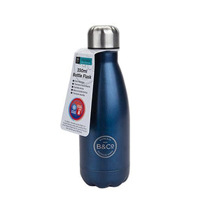 B&Co 350ml Bottle Flask Metallic Blue