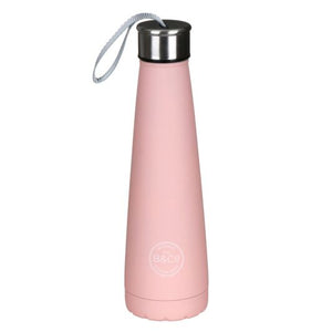 B&Co 450ml Conical Bottle Rubberised Finish Blush Pink