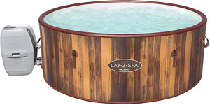 Lay-Z-Spa Helsinki Hot Tub, Wood Effect Inflatable Spa with Freeze Shield